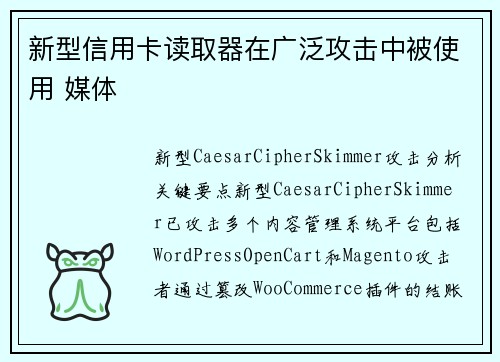 新型信用卡读取器在广泛攻击中被使用 媒体